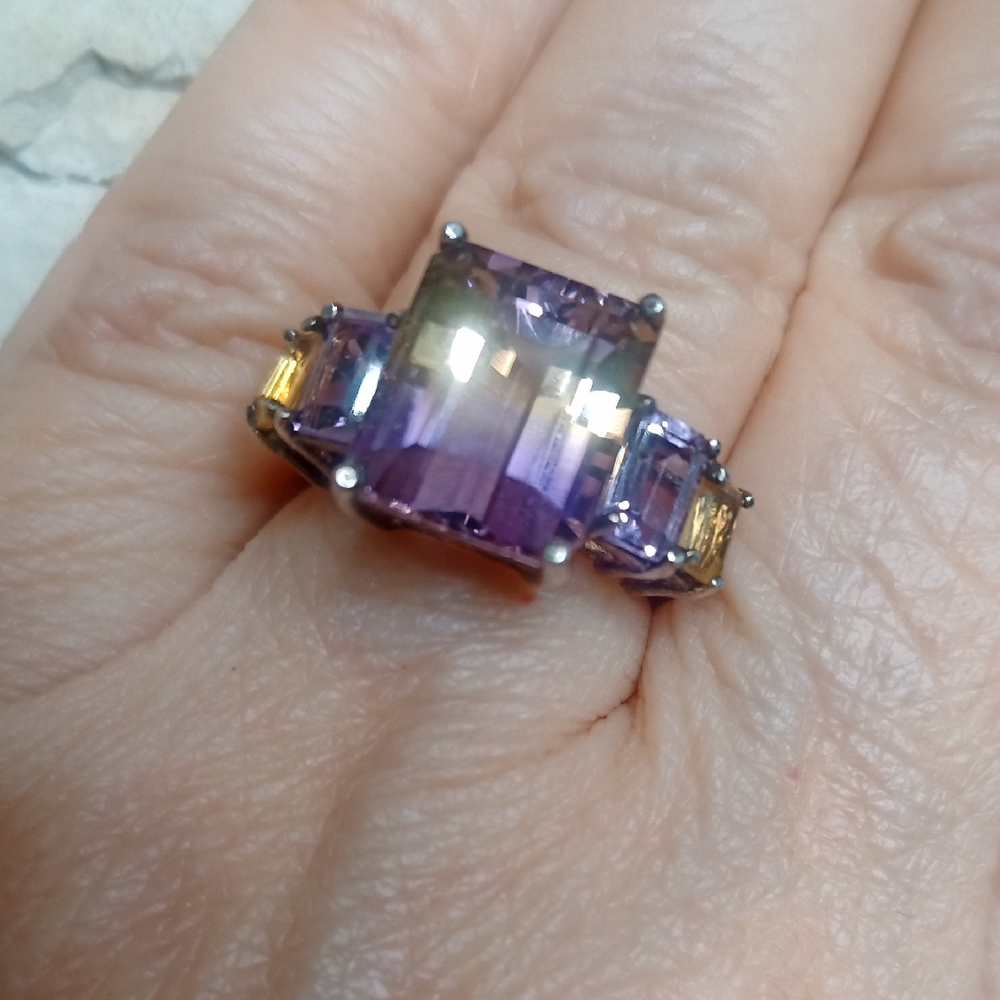 Vintage Ametrine Sterling Silver Ring Sz 6